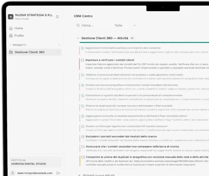 Portale cliente di Flusia