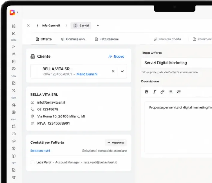 Creazione di un preventivo in Flusia