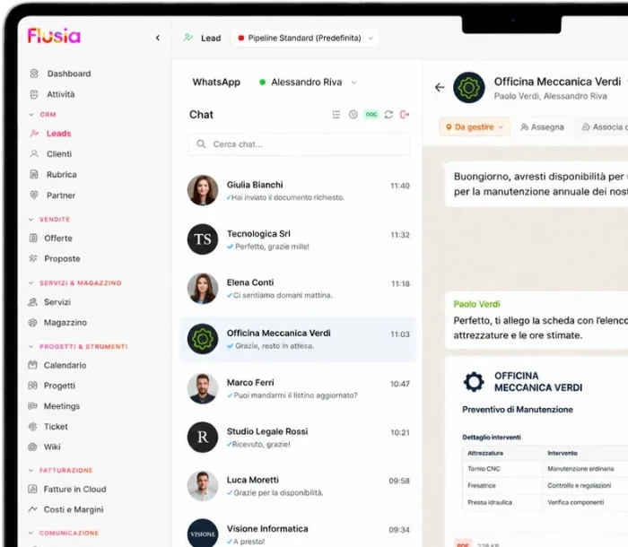 WhatsApp Business dentro Flusia